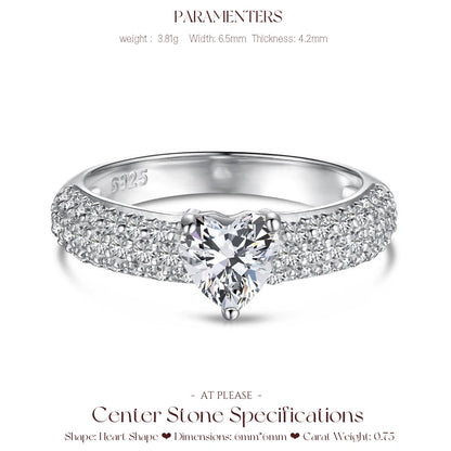 925 Sterling Silber Zirkon Ring | Elegantes Liebesherz