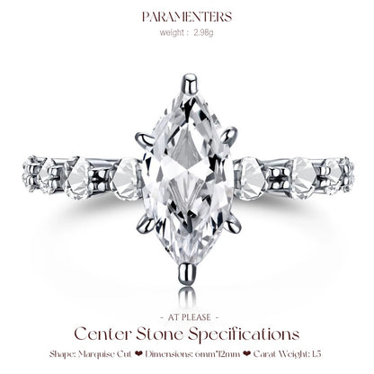 925 Silber Marquise Zirkon Ring – Schlankmachender einzigartiger Handschmuck