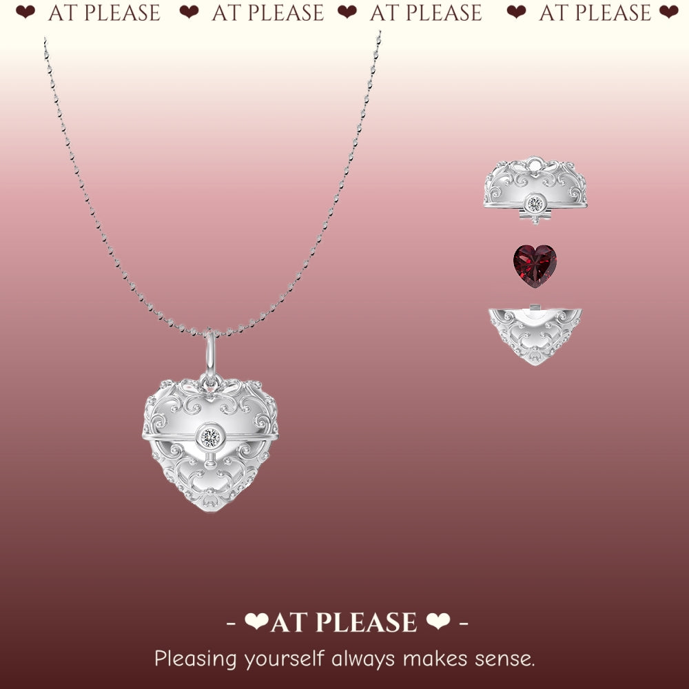 Heart Gift Box Pendant with 5A Zircon inside Necklace| S925 Sterling Silver Luxury Jewelry