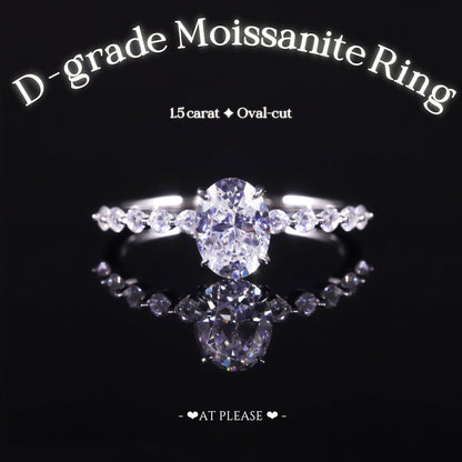 S925 Sterling Silber 1,5 ct. Ovalschliff Moissanit Ring | Ehering INS Style