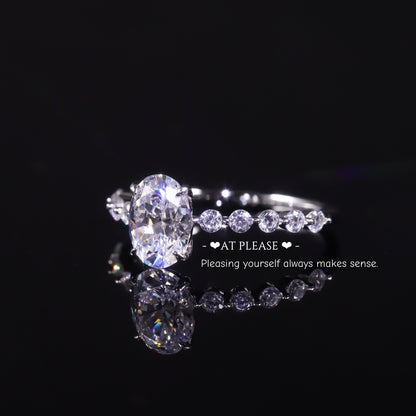 S925 Sterling Silber 1,5 ct. Ovalschliff Moissanit Ring | Ehering INS Style