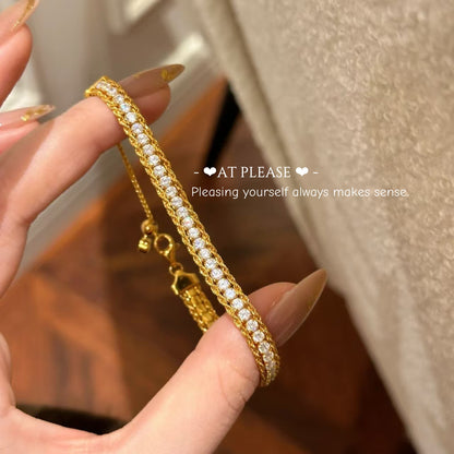 Sparkling Twisted Lace Full ZC Bracelet | Vintage-Inspired Design