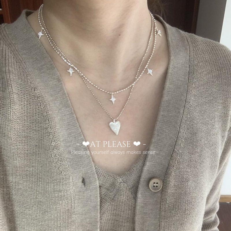 S925 Sterling Silver Shiny Starlight Collarbone Chain Necklace | Minimalist Stacking Jewelry