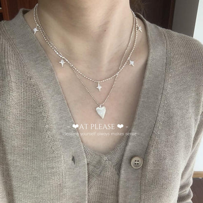 S925 Sterling Silver Shiny Starlight Collarbone Chain Necklace | Minimalist Stacking Jewelry
