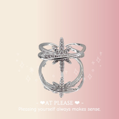 S925  Sterling Silver Octagram Celestial Minimalist Ring