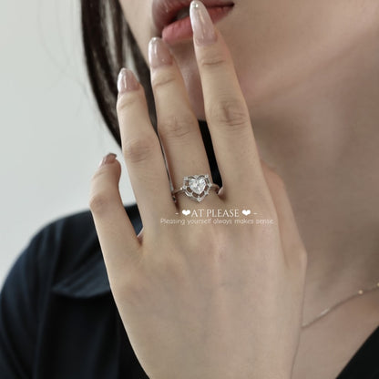 925 Sterling Silber Zirkon Ring | Elegantes Liebesherz