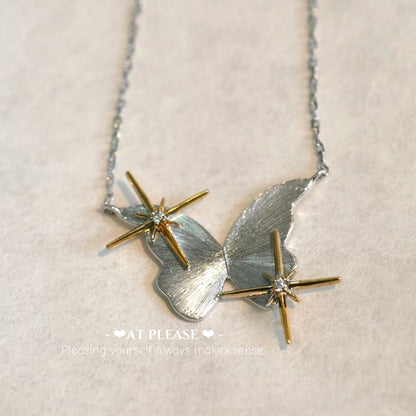 S925 Sterling Silver Stellar Lace Butterfly S925 Necklace | Elegance Jewelry