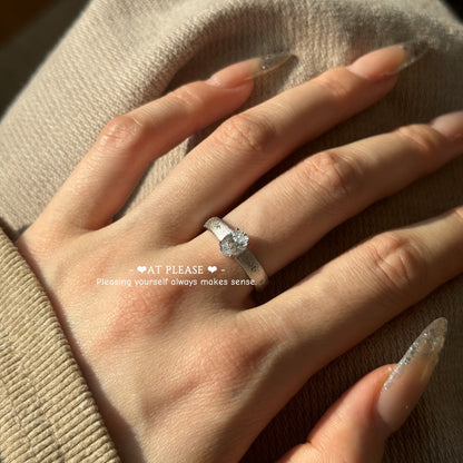 925 Sterling Silber Zirkon Ring – Matte Star Accent Bestseller