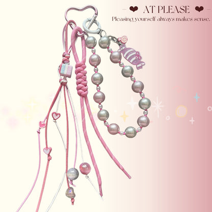 Sweet Pink Handwoven Candy Bag Charm