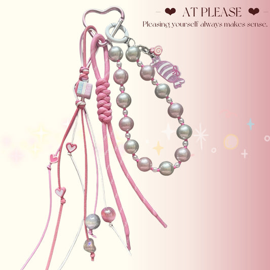 Sweet Pink Handwoven Candy Bag Charm