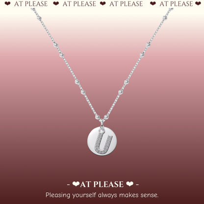S925 Sterling Silver Alphabet Necklace – Dainty Initial Pendant Collarbone Chain for Women, Minimalist Daily Jewelry