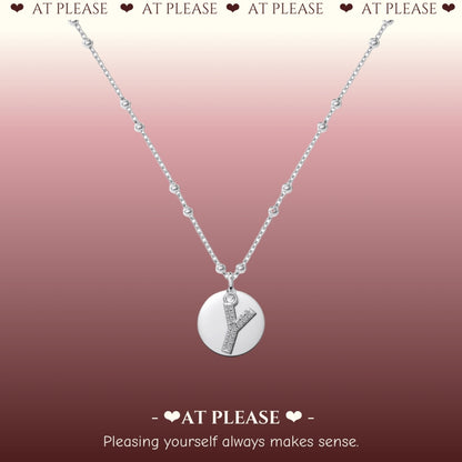 S925 Sterling Silver Alphabet Necklace – Dainty Initial Pendant Collarbone Chain for Women, Minimalist Daily Jewelry