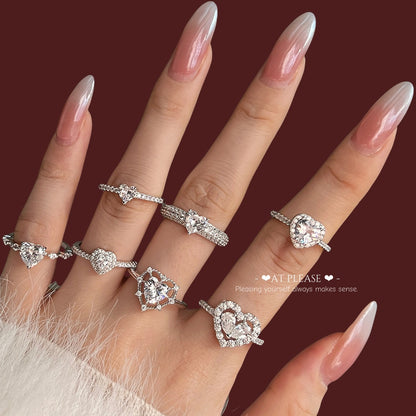 heart shape zircon rings