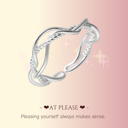 Minimalistischer durchbrochener Ring aus S925 Sterlingsilber mit Blumenkranz | Ins Style