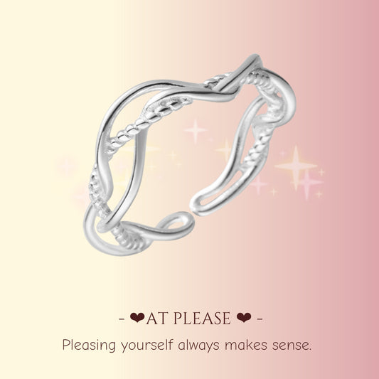 Minimalistischer durchbrochener Ring aus S925 Sterlingsilber mit Blumenkranz | Ins Style