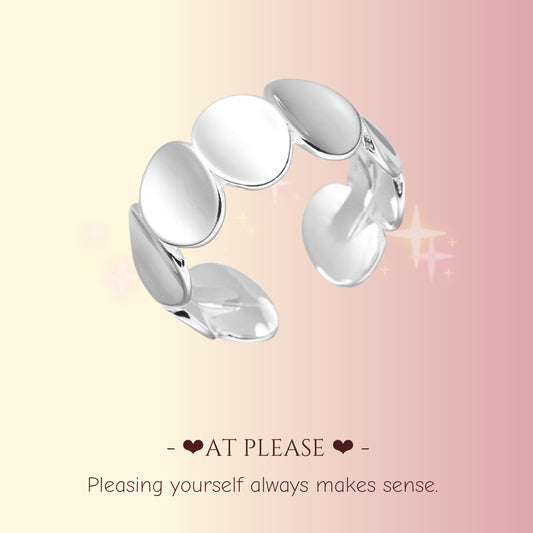 S925 Sterling Silber Polierter geometrischer Ellipsenring | Minimalistischer Instagram-Schmuck
