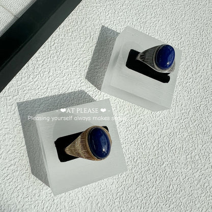 Lapislazuli-Ring aus S925 Sterlingsilber – Tiefblauer Schmuck zum Stressabbau