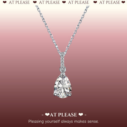 French-Inspired Sterling Silver Teardrop Necklace with 5A Zirconia from ATPLEASE