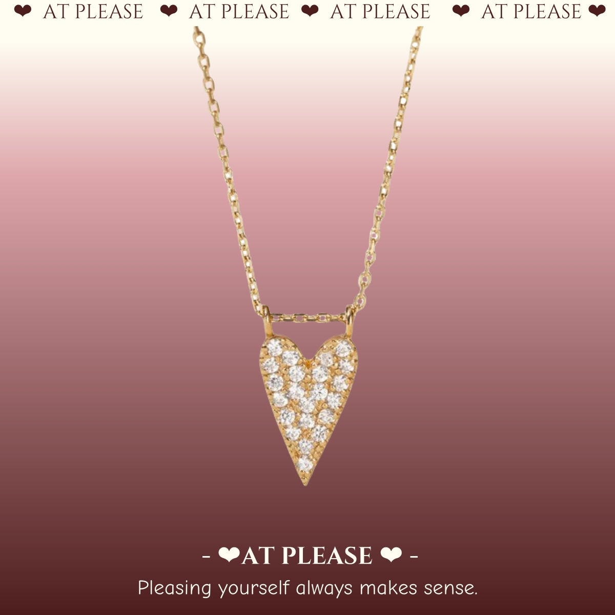 18k gold plated S925 sterling silver choker necklace with full diamond heart pendant, elegant jewelry for women