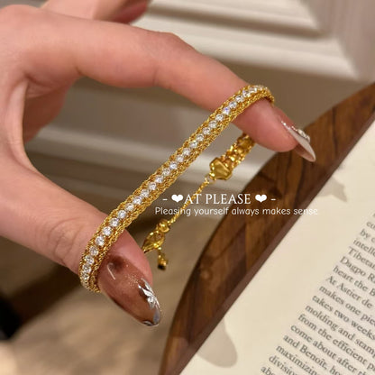 Twisted lace full diamond bracelet vintage-inspired design